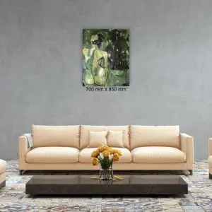 Julie Tugwell Art <br> Green Girl <br> Oil on Stretched Canvas <br> 700 mm x 850 mm