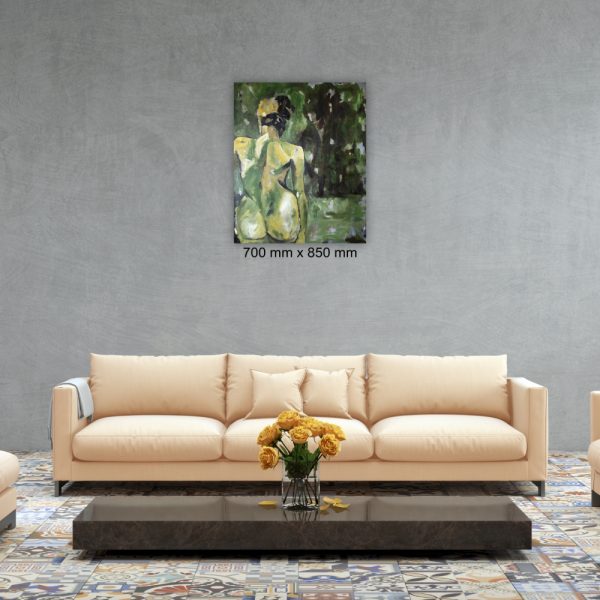 Julie Tugwell Art <br> Green Girl <br> Oil on Stretched Canvas <br> 700 mm x 850 mm - Image 2