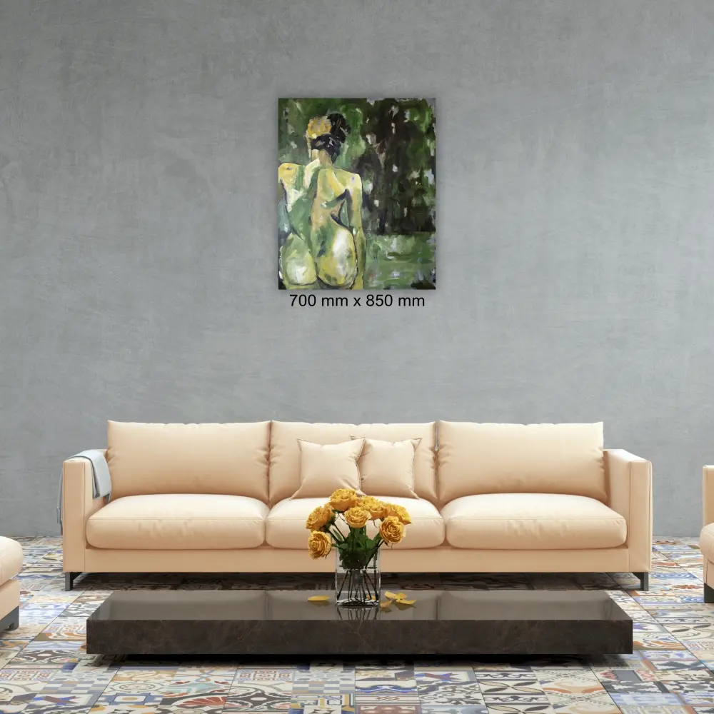 Julie Tugwell Art <br> Green Girl <br> Oil on Stretched Canvas <br> 700 mm x 850 mm