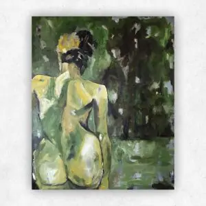Green Girl — Oil on Stretched Canvas, 700 × 850 mm