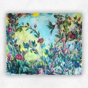 Conference of the Flowers — Acrylic on Unstretched Canvas, 1300 × 1100 mm