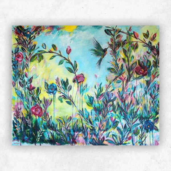 Julie Tugwell Art <br> Conference of the Flowers <br> Acrylic on Unstretched Canvas <br> 1300 mm x 1100 mm - Image 3