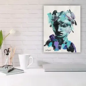 SOLD Julie Tugwell Art <br> Portrait of Emotions 7<br> Acrylic on Unstretched Canvas<br> 280 mm x 360 mm