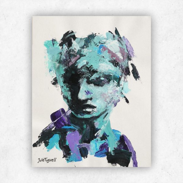 Julie Tugwell Art <br> Portrait of Emotions 7<br> Acrylic on Unstretched Canvas<br> 280 mm x 360 mm - Image 3