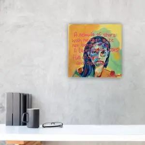 Julie Tugwell Art <br> A Nebula of Stars 2<br>Acrylic on Board<br>100 mm x 100 mm