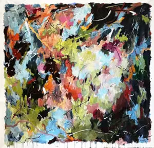 Chemistry of Currents — Acrylic on Unstretched Canvas, 1400 × 1400 mm