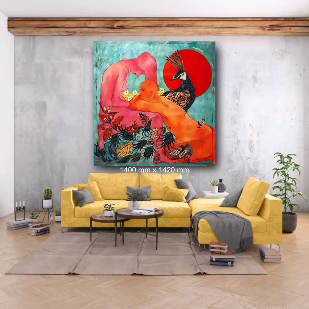 Julie Tugwell Art <br> In Plain Sight <br> Acrylic on Loose Canvas <br> 1400 mm x 1420 mm