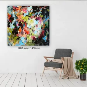 Julie Tugwell Art <br> Chemistry of Currents <br> Acrylic on Unstretched Canvas <br> 1400 mm x 1400 mm