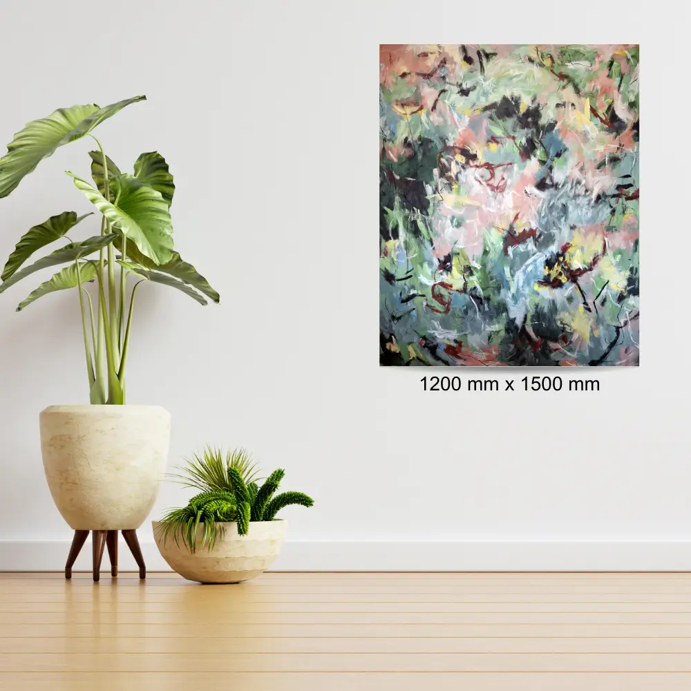 Julie Tugwell Art <br> I reign my inner world <br> Acrylic on loose canvas <br>1200 x 1500 mm