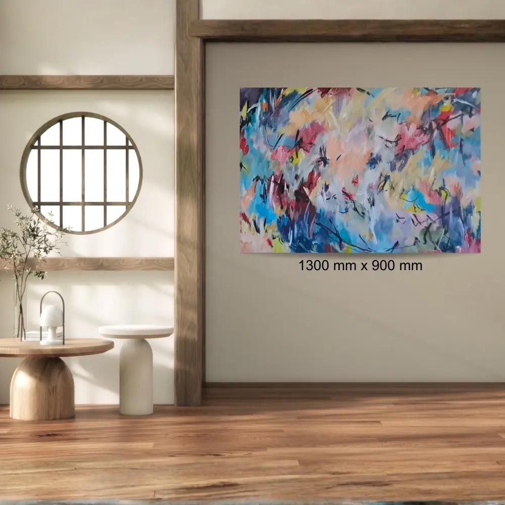 Julie Tugwell Art <br>Summer Hues<br> Acrylic on unstretched canvas<br> 1300 mm x 900 mm