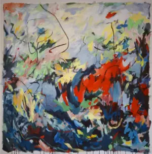 One Last Look At The Red Sun — Acrylic on loose canvas, 1270 × 1290 mm