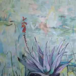 Flowering Aloes — acrylic on stretched canvas, 75 × 100 cm, by Julie Tugwell