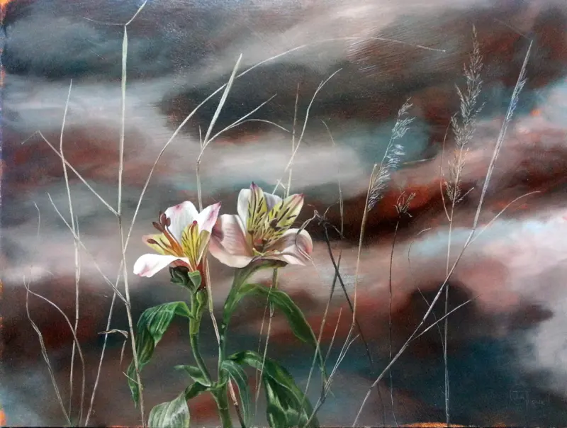 Inca Lillies — painting by Julie Tugwell