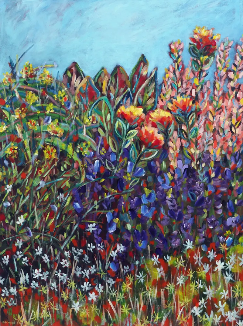 My Painting Laughs In Flowers 2 — painting by Julie Tugwell