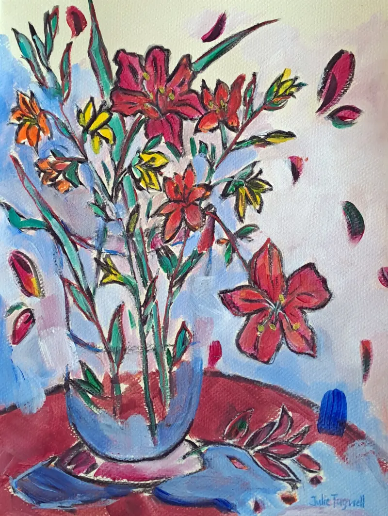 I Picked You Some Flowers 8 — painting by Julie Tugwell