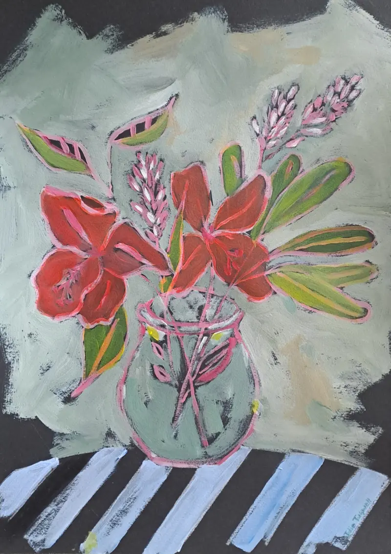I Picked You Some Flower 3 — painting by Julie Tugwell