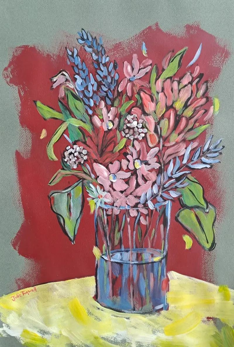 I Picked You Some Flowers 5 — painting by Julie Tugwell