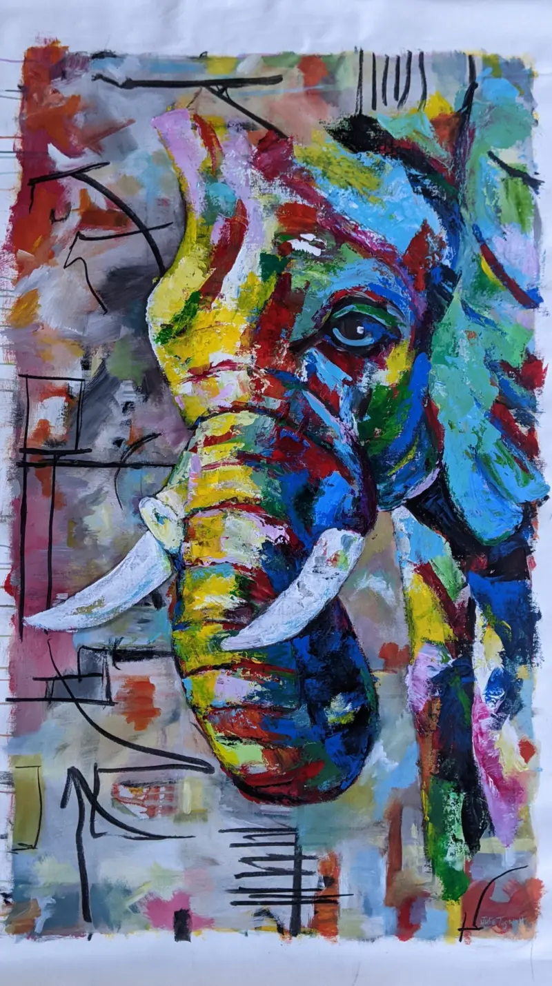 Elephant — painting by Julie Tugwell