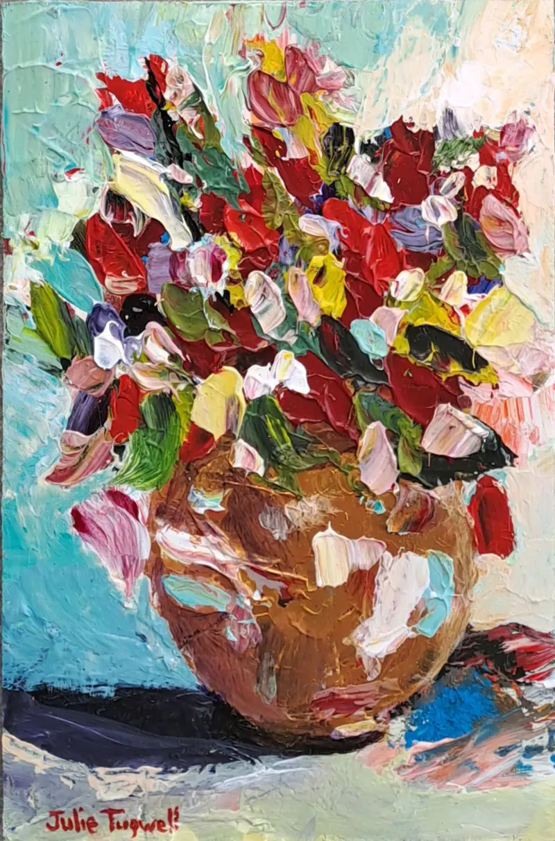 Palette Petals 2 — painting by Julie Tugwell