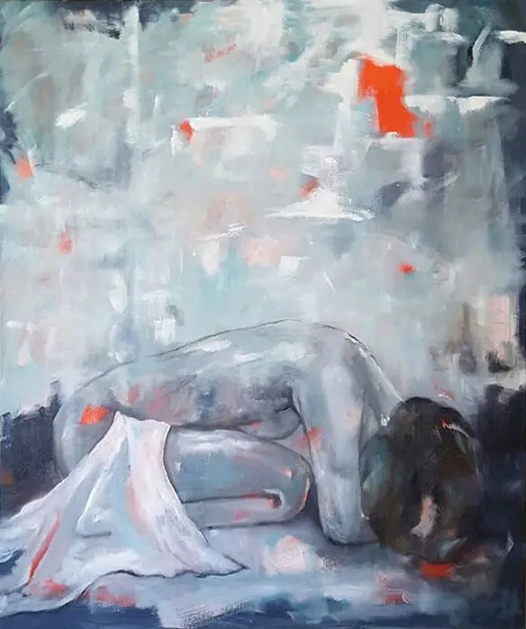 Sleeping Geisha — painting by Julie Tugwell