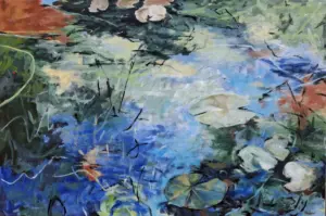 I Am Drinking the Sun and the Lilies are Spread Across the Water — Acrylic on Stretched Canvas, 1380 × 900 mm